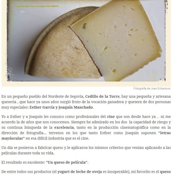 Echanove: «Un queso de película»